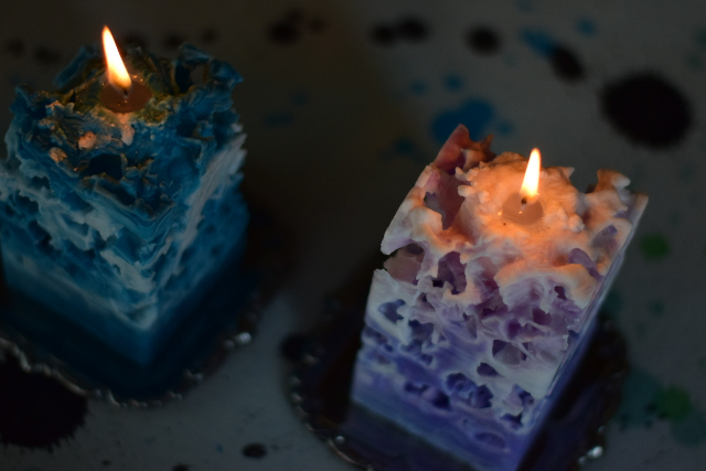 【東京・南千住・手作りキャンドル】灯すととっても幻想的なグラデーションキャンドル(1個) 【東京・南千住・手作りキャンドル】灯すととっても幻想的なグラデーションキャンドル(1個)