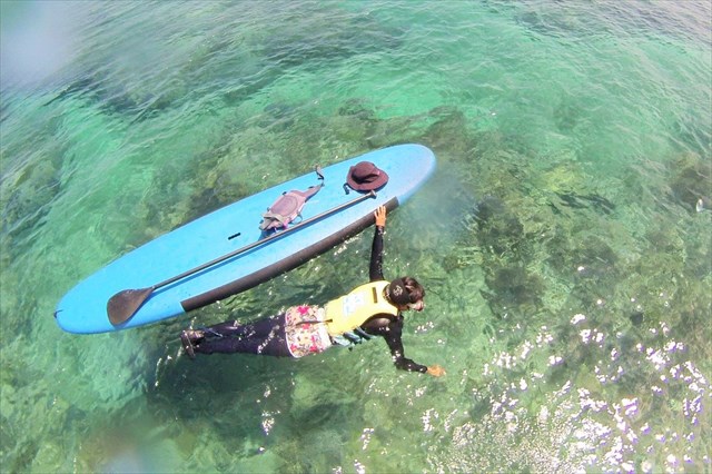 【沖縄・恩納村・SUP】SUP＆海中観察＆貝殻集め（90分） 写真8
