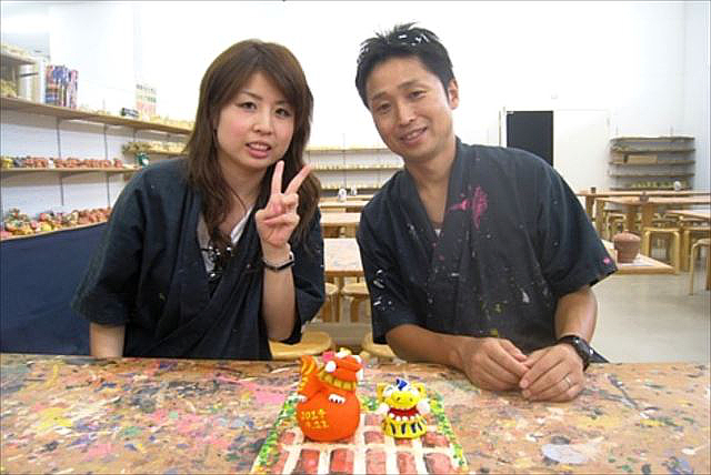 【沖縄・北部・シーサー作り】お子さま人気ナンバーワンの漆喰シーサー絵付け体験 写真7