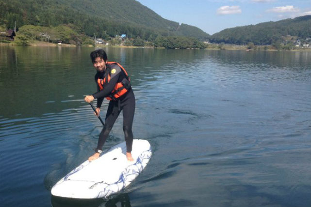 【長野・木崎湖・SUP】森林浴しながらフィットネス！独特の浮力を味わえるSUP・ショートコース 写真5