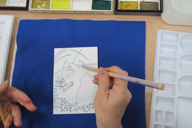 【京都・日本画体験】古都・京都で日本画体験。美しい絵はがきを作ろう 写真6