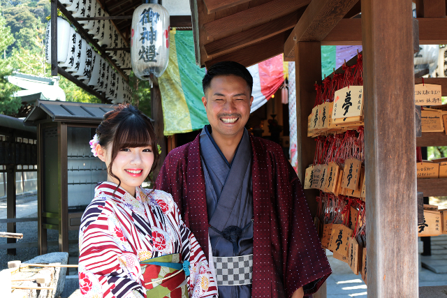 【カップル限定・京都】四条駅/烏丸駅から徒歩2分！手ぶらでおっけい！2人でばっちり仕上がる着物レンタル！