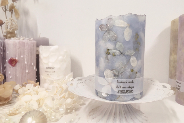 【大阪・梅田・キャンドル作り】シーズンキャンドル。飾って可愛い「紫陽花キャンドル」作り 写真5