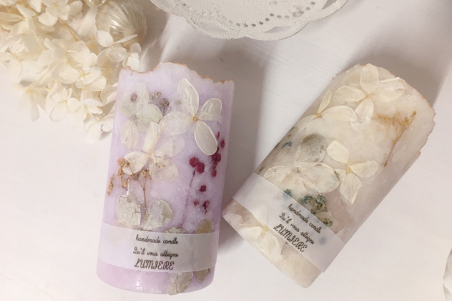 【大阪・梅田・キャンドル作り】シーズンキャンドル。飾って可愛い「紫陽花キャンドル」作り 写真4