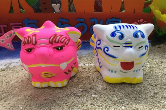 【沖縄・那覇市・シーサー作り】陶器のシーサーに絵付けしよう！ 写真6