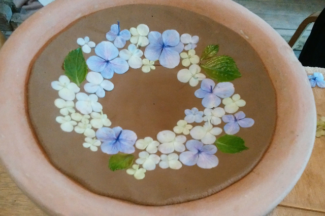 【北鎌倉・陶芸】庭の葉を押しつけて柄に！普段使いのうつわ作り体験 写真6