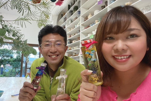 【愛知・名古屋・ハーバリウム】選べる花材は約300種類！男性・お子様にも人気！動物や魚のハーバリウム作り（1本） 写真2