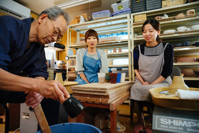 【山口・萩・電動ろくろ】気軽に陶芸を楽しめる1時間コース！湯呑（1個） 写真4