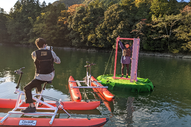 【三重・多気・SUP】しっかり楽しむバイクSUP！宮川大橋をめぐる水上ツーリング（90分コース） 写真6