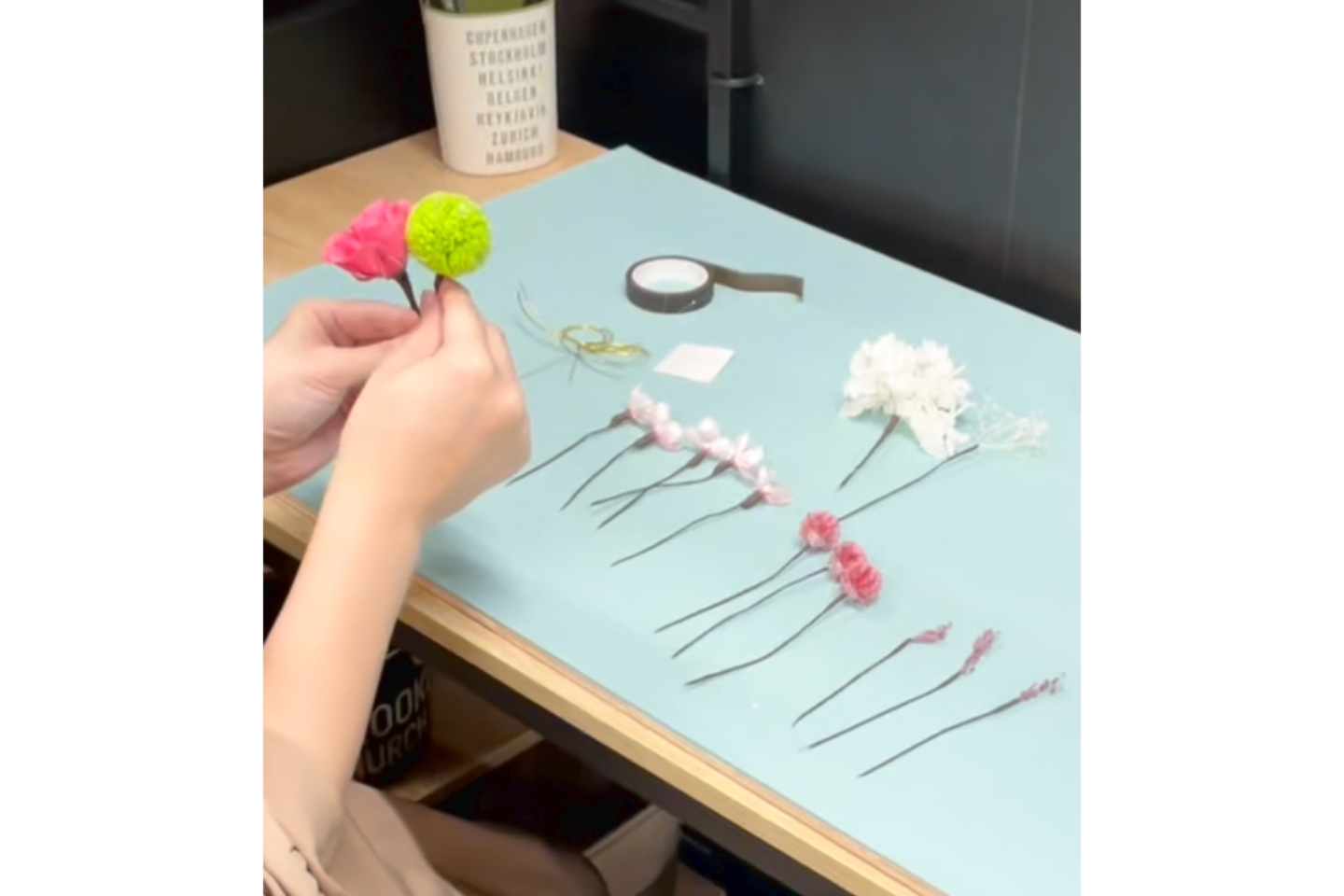 【鳥取県・鳥取市・ドライフラワー】鹿野のお花を使って扇型のドライフラワー壁掛け制作（1個） 写真3