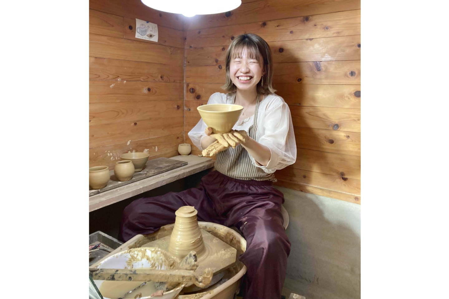 【長崎・雲仙・電動ろくろ】初心者歓迎！雲仙焼体験で暮らしになじむ器づくり（1個） 写真5