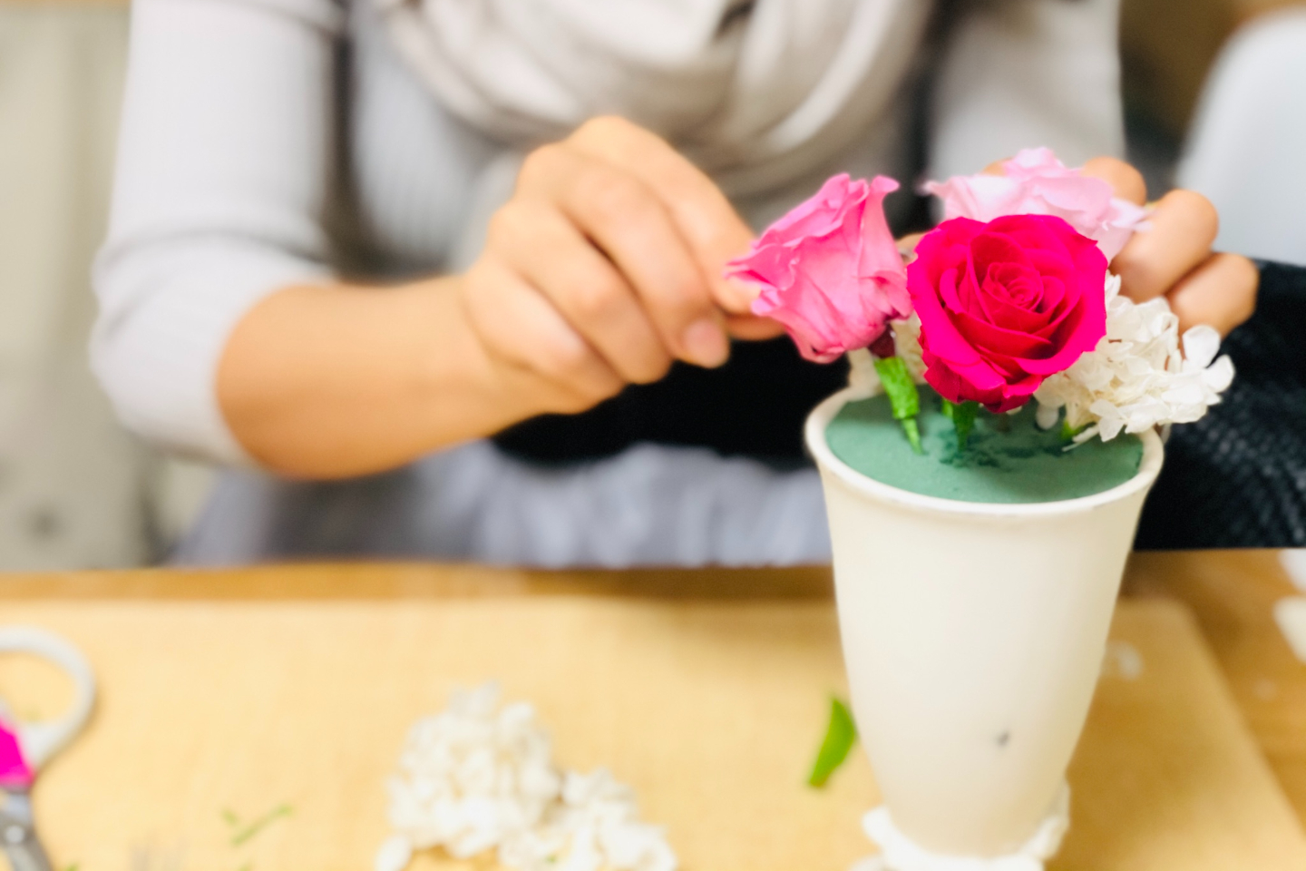 【東京・新小岩・プリザーブドフラワー】選べる花器で作る！プリザーブドフラワー1個 写真6