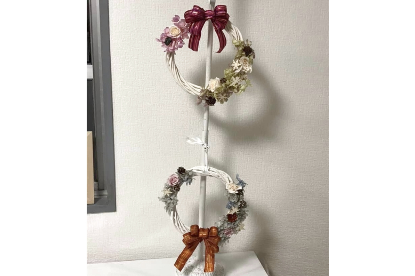 【宮城・仙台・プリザーブドフラワー体験】好きな花材で作ろう！クリスマスリース1個 写真5