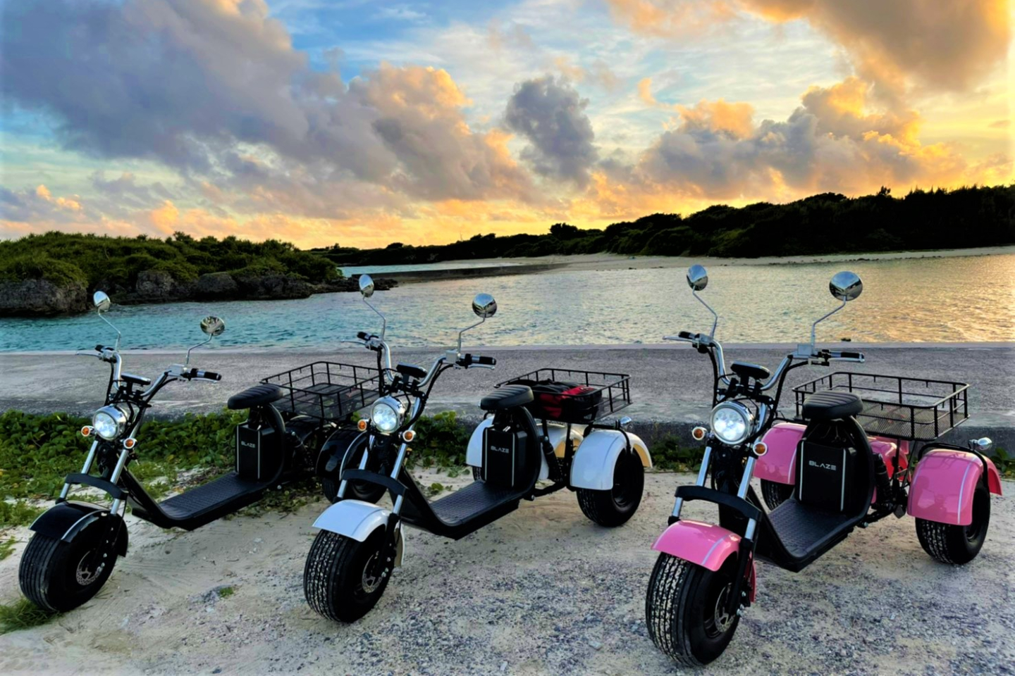 現地観光プラン レジャーチケット 定期観光バス 沖縄 宮古島 乗り物レンタル 目指せ17end Evトライク3時間プラン