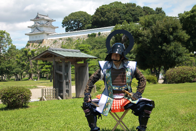 【兵庫・明石・変身写真】憧れの戦国武将に変身！明石城散策（セルフ着用・自撮り） 写真2