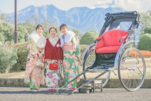 【鹿児島県・鹿児島市・人力車】浴衣・着物に着替えて人力車に乗ろう！30分コース
