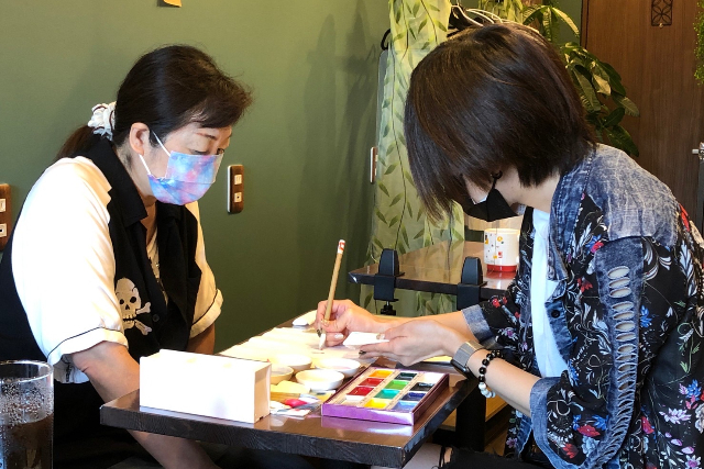 【東京・東村山・書道教室】和の文化を新感覚で学ぶ。季節の彩り文字Ⓡ体験 写真6