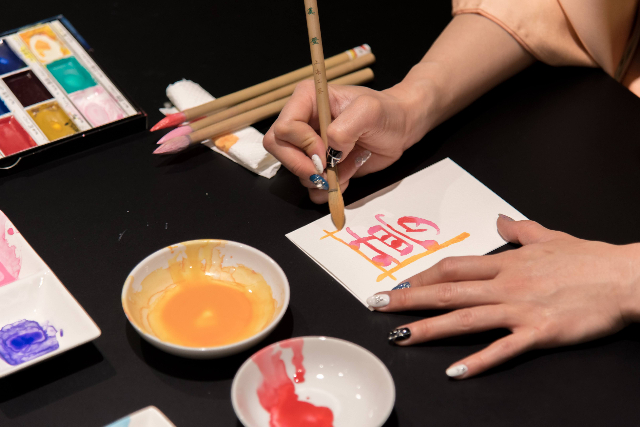 【東京・東村山・書道教室】和の文化を新感覚で学ぶ。季節の彩り文字Ⓡ体験 写真5