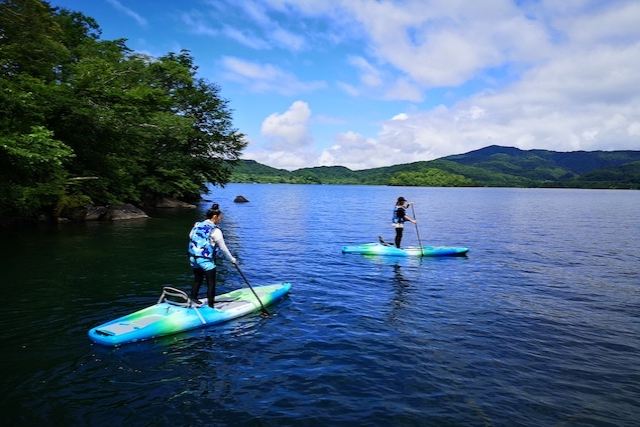 【福島・裏磐梯・SUP】雄大な磐梯山を眺めながら桧原湖シングルSUP（半日） 写真8